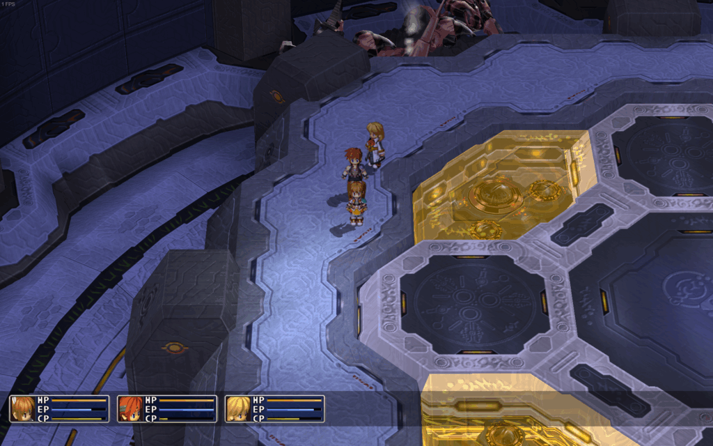 In-game screenshot. Showing the chibi-style sprites moving about the map.